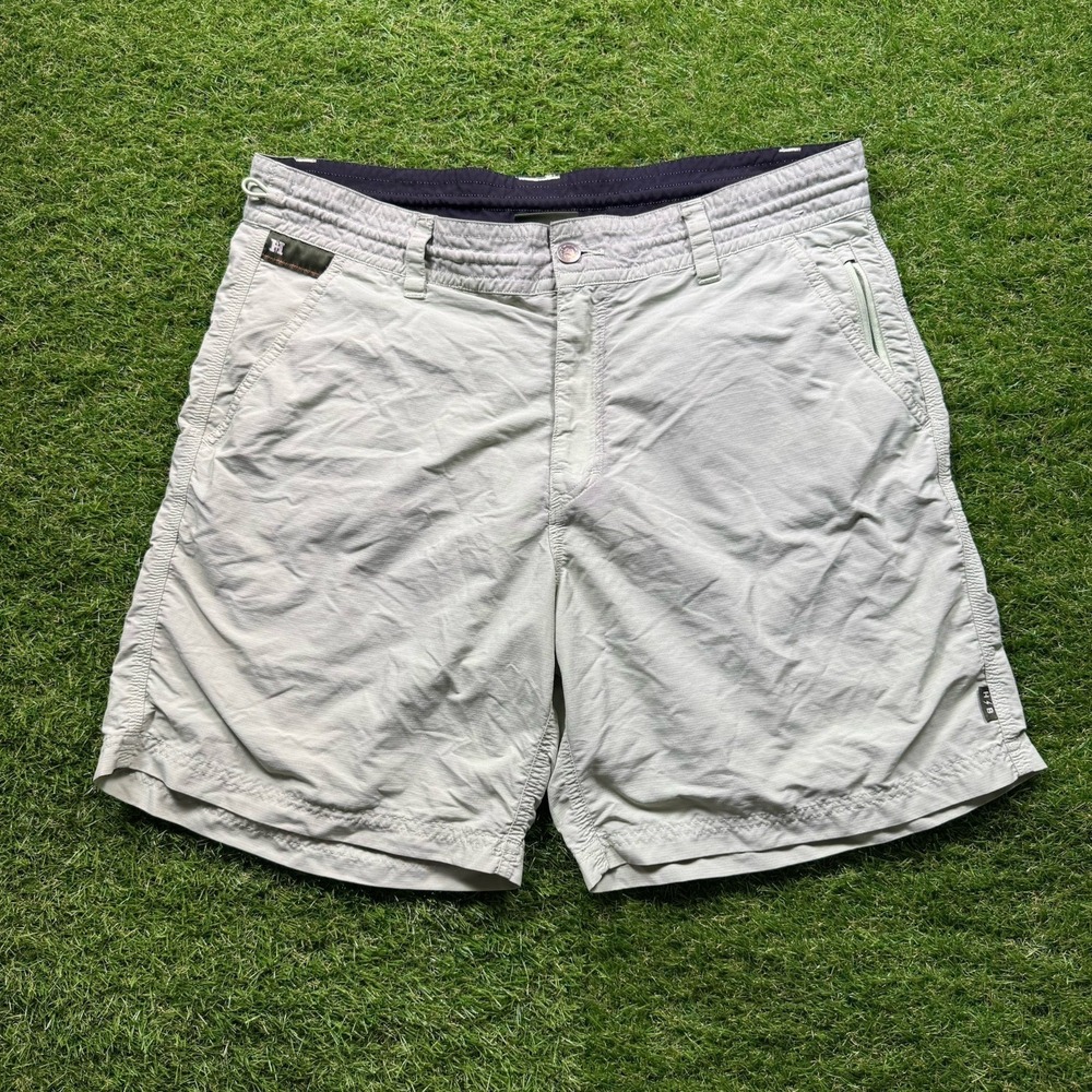 Howler Bros Horizon Hybrid Shorts Mens 34 Green Ripstop Utility Hiking Nylon 7"